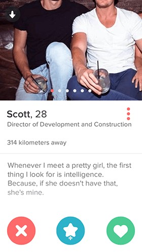 Funny tinder bio man