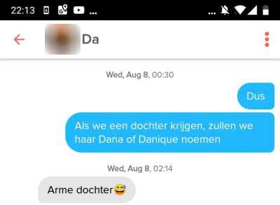 tinder chat grappig