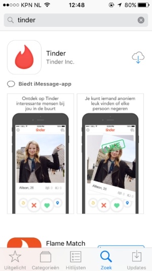 Uitleg tinder icoontjes